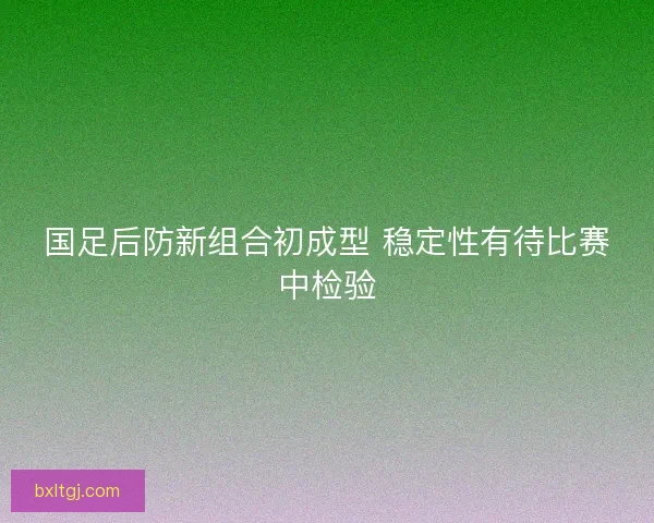 国足后防新组合初成型 稳定性有待比赛中检验