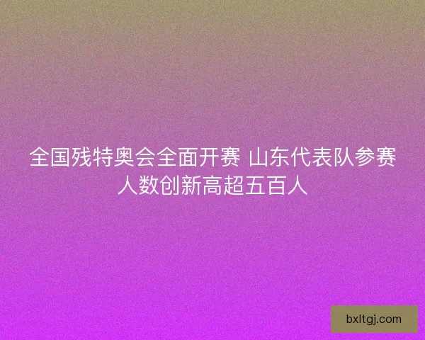 全国残特奥会全面开赛 山东代表队参赛人数创新高超五百人