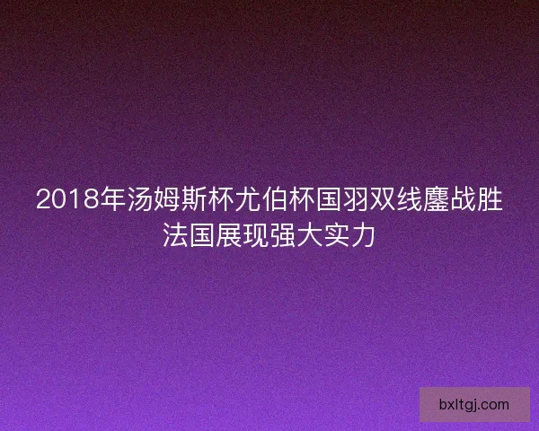 2018年汤姆斯杯尤伯杯国羽双线鏖战胜法国展现强大实力